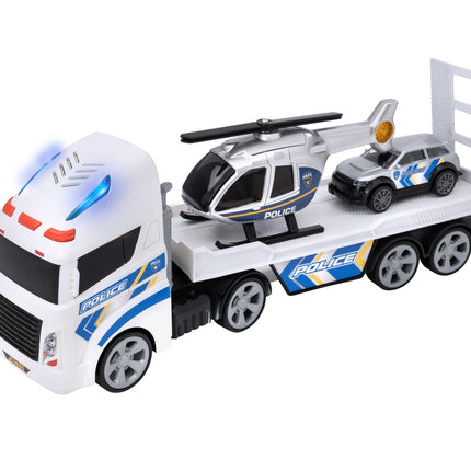 „Teamsterz Playset“ policijos sraigtasparnio transporteris su šviesomis ir garsu, vidutinio dydžio