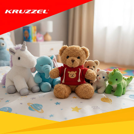 Meškiukas 30 cm, minkštas pliušinis žaislas vaikams, šviesiai rudas