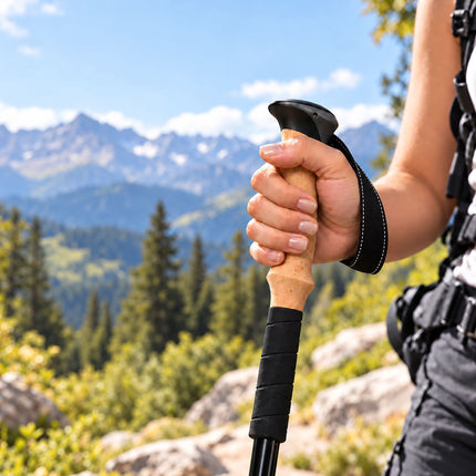 Telescopic Hiking Poles Set of 2 with Accessories and Bag, 100-135 cm