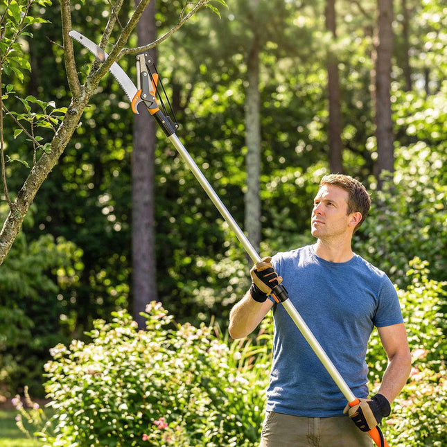 Teleskopinis medžių genėjimo pjūklas, 135-199 cm, 65 mm plieninis ašmenys