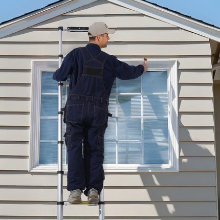 Telescoping Ladder, 8.5 ft, Aluminum, 375 lb Capacity, Non-Slip Feet