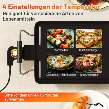 Teppanyaki grilis 1800 W, nelimpanti danga, reguliuojama temperatūra, 100 cm