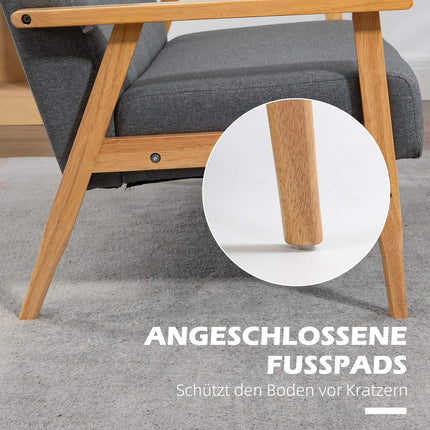 Trivietė minkšta sofa, kaučiukmedžio, 154,5 x 69,5 x 73 cm, pilka