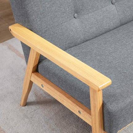 Trivietė minkšta sofa, kaučiukmedžio, 154,5 x 69,5 x 73 cm, pilka