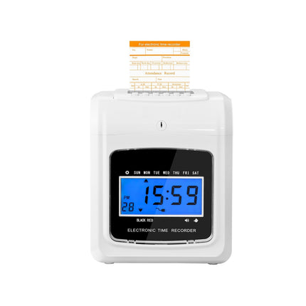 Time Card Punch Clock With Auto Alignment, 102 Cards, 6 Punches