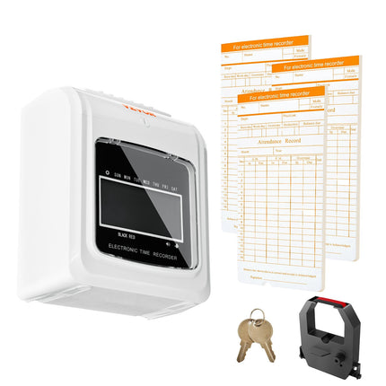 Time Card Punch Clock With Auto Alignment, 102 Cards, 6 Punches