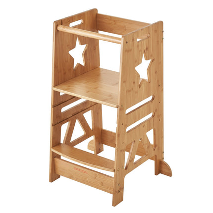 Toddler Learning Tower, Bamboo, 3-Level, Safety Rail