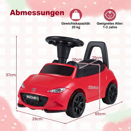 Vaikiškas važiavimo automobilis su žibintais, saugos funkcijomis, daiktadėže