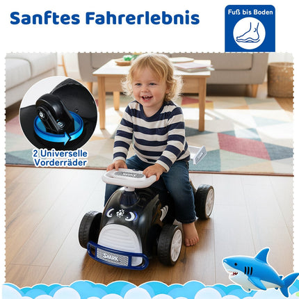 Vaikiškas važiuojamasis automobilis su muzika ir daiktadėže - „Shark Design“