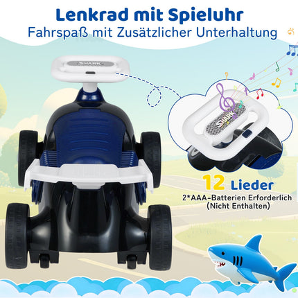Vaikiškas važiuojamasis automobilis su muzika ir daiktadėže - „Shark Design“