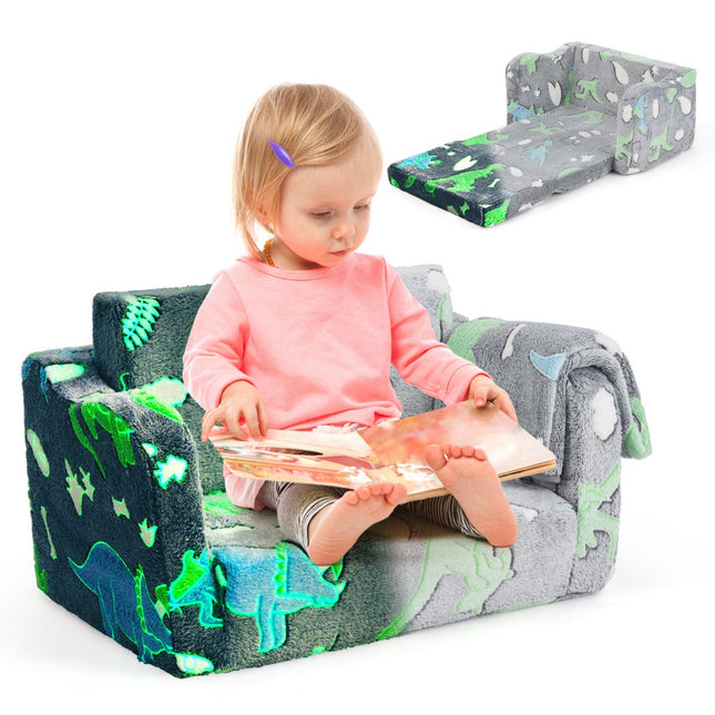 Vaikiška sofa-lova su antklode, pilka, flanelinis audinys