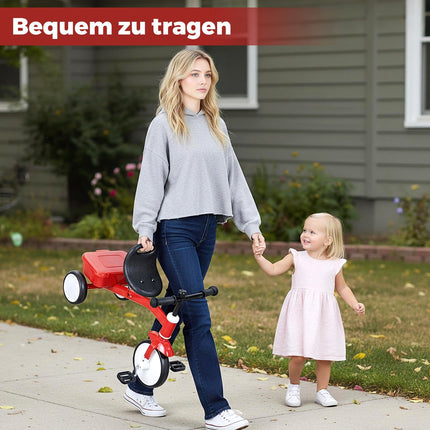 Triratukas mažyliams su šviečiančiais ratukais, reguliuojama sėdyne, daiktadėže
