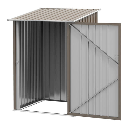 Įrankių sandėliukas iš plieno, 0,92 m² įrankių sandėliukas su stoglangiu, rakinama sodo spintelė, sodo sandėliukas, 100 x 103 x 160 cm, rudas