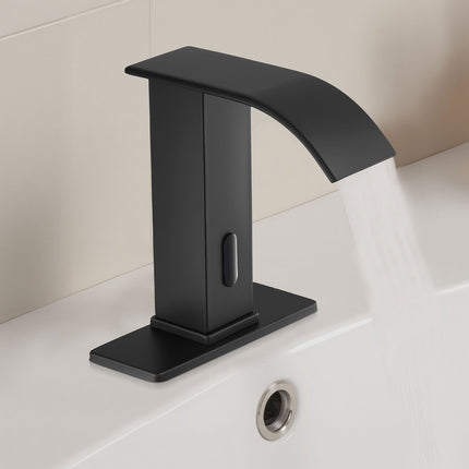 Touchless Bathroom Sink Faucet – Motion Sensor, Hot Cold, Matte Black
