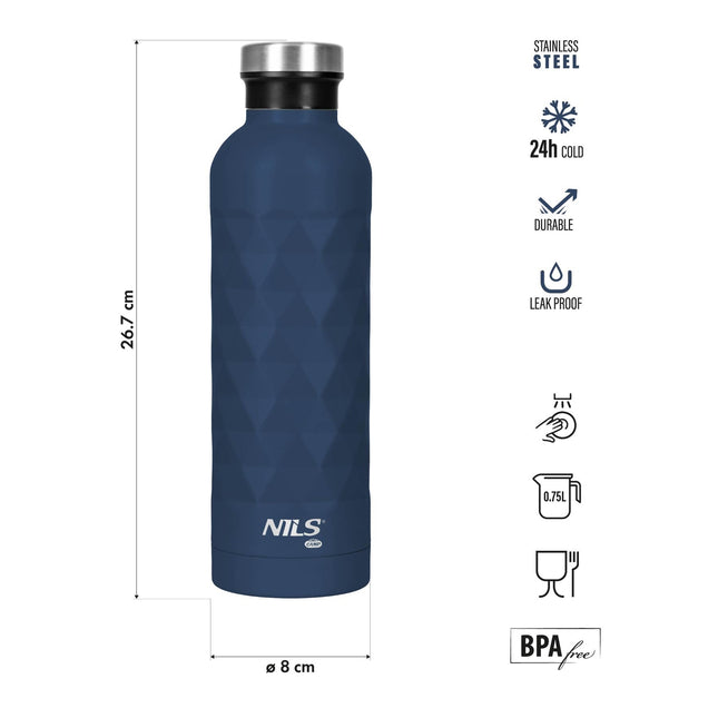 Turistinis vandens butelis, 750 ml, mėlynas