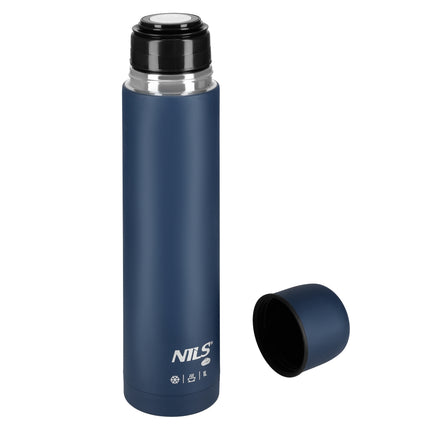 Turistinis termosas 1000 ml, mėlynas, izoliuotas
