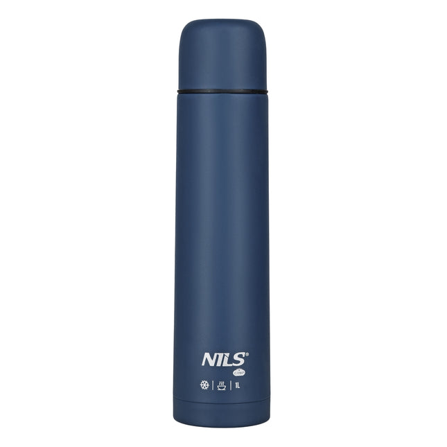 Turistinis termosas 1000 ml, mėlynas, izoliuotas