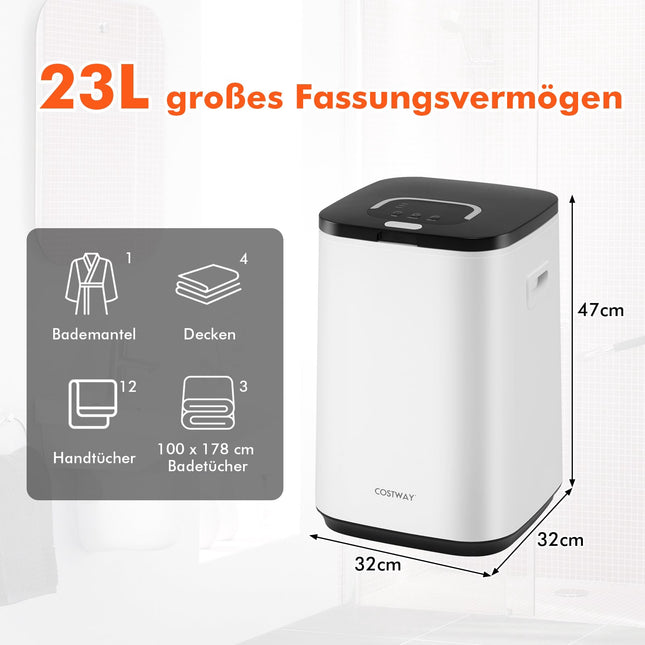 Rankšluosčių šildytuvas 23 l su laikmačiu ir LED ekranu, baltas