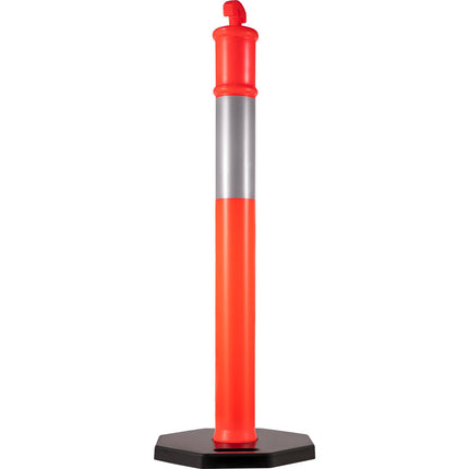 Traffic Delineator Posts, 44-Inch, Rubber Base, 3-Pack