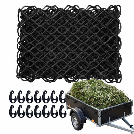 Priekabos tinklas 2x3m juodas, patvarus PP plastikas