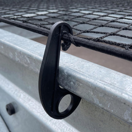 Priekabos tinklas 2x3m juodas, patvarus PP plastikas