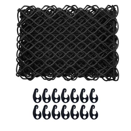 Priekabos tinklas 2x3m juodas, patvarus PP plastikas