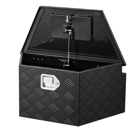 Trailer Tongue Tool Box, Aluminum 26 x 13 x 12 In, Lock, Black