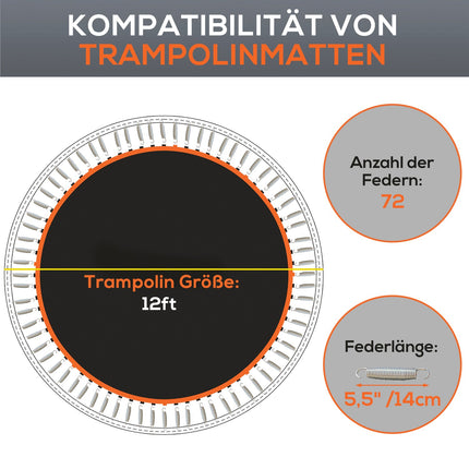 Batuto kilimėlio pakaitalas, apvalus, 3,66 m, polipropilenas, oranžinis