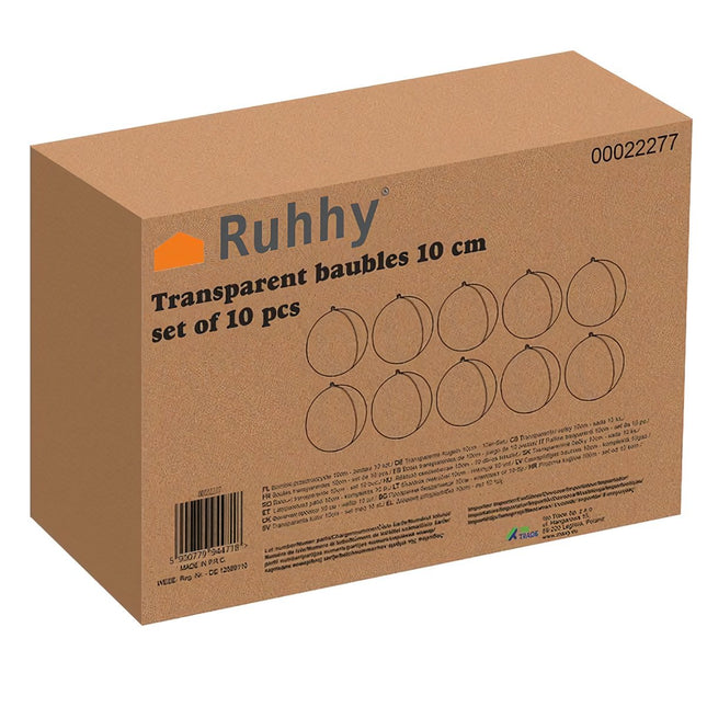 Permatomi žaisliukai 10 cm, 10 vnt. rinkinys Ruhhy 22277