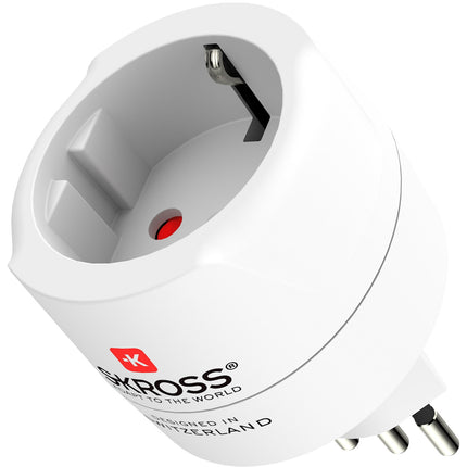 Travel adapter Europe to Switzerland/Italy/Brazil Earthed