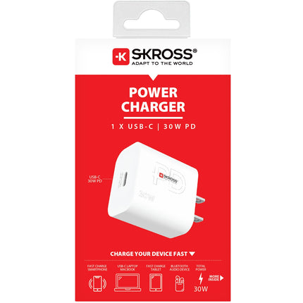 Travel charger USA/Japan etc. USB-C PD 30W Ungrounded