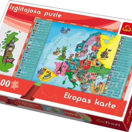 Trefl edukacinė dėlionė 100 Europa (latvių kalba)