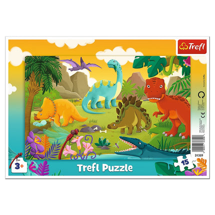 Trefl dėlionė „Dinozaurai“, 15 dalių