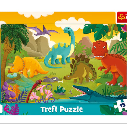 Trefl dėlionė „Dinozaurai“, 15 dalių