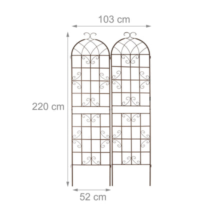 Grotelės 220 cm, 2 vnt. rudos spalvos