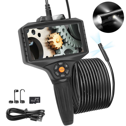 Triple-Lens Borescope Camera, 5-Inch IPS, 1080P, 5m, 10-LED