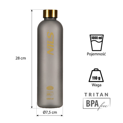 Tritano vandens buteliukas, pilkas, 600 ml