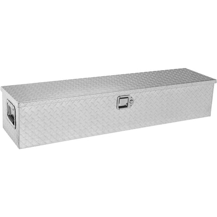 Truck Bed Tool Box, Aluminum Diamond Plate, 48 x 15 x 15 in, Lockable