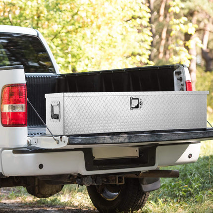 Truck Bed Tool Box, Aluminum Diamond Plate, 48 x 15 x 15 in, Lockable