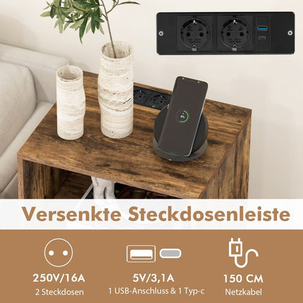 Patefono stovas su įkrovimo stotimi, 3 pakopų vinilo plokštelių laikiklis