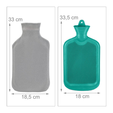Turkio spalvos karšto vandens butelis su dangteliu, 1,5 l