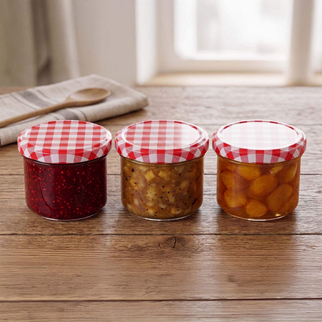 Užsukami uogienės stiklainiai, 220 ml rinkinys, hermetiškas užsukamas dangtelis
