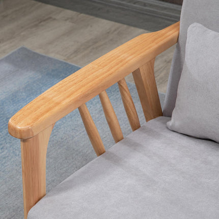 Dvivietė sofa, Dvigulė sofa su porankiais, Dvigulė sofa su aksomo imitacija, Pagalvėlė, Apmušta sofa, Keliamoji galia iki 200 kg, Pilka, 130 X 75 X 78 Cm