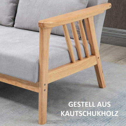 Dvivietė sofa, Dvigulė sofa su porankiais, Dvigulė sofa su aksomo imitacija, Pagalvėlė, Apmušta sofa, Keliamoji galia iki 200 kg, Pilka, 130 X 75 X 78 Cm