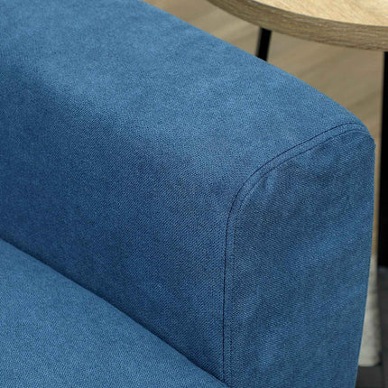 Dvivietė sofa su 2 pagalvėlėmis, minkšta sofa su 51 cm giliomis sėdynėmis, dvigulė sofa iš aksomo, maža sofa su mediniu rėmu, dvivietė sofa svetainei, miegamajam, biurui, 133 x 73 x 81 cm, mėlyna