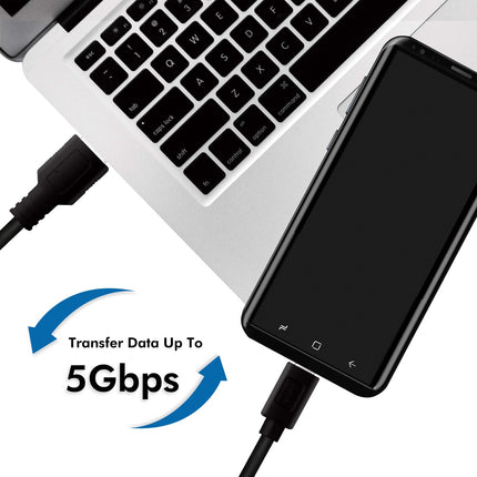 USB-A - USB-C cable USB 3.2 Gen1 15W 0.15m