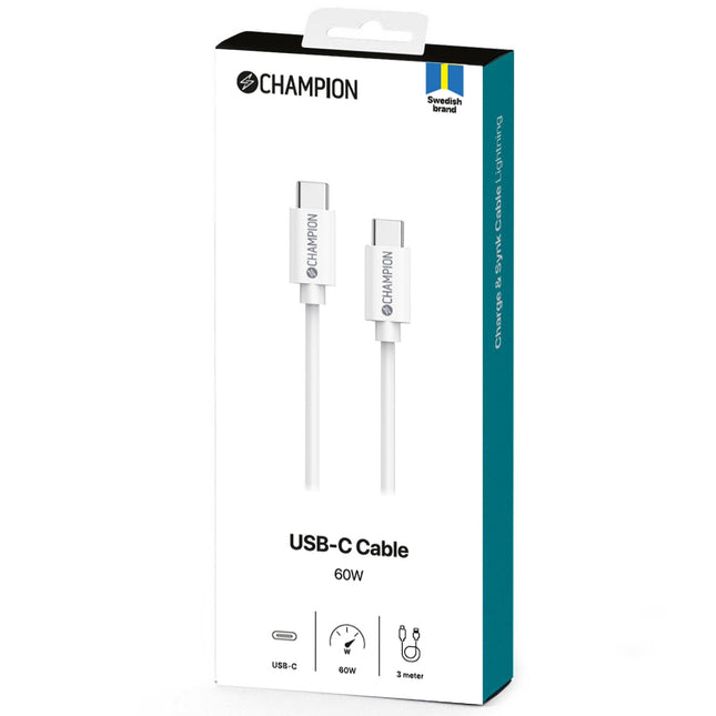 USB-C Cable 60W 3m White
