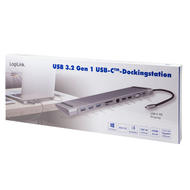 USB-C Dock 11-in-1 HDMI/VGA/RJ45/USB-C 100W