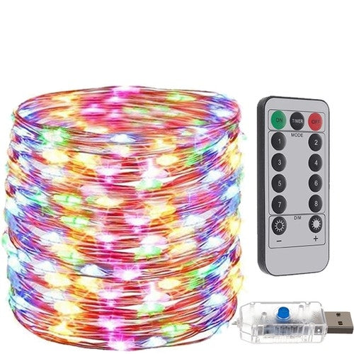 Kalėdinės USB lemputės - 300 LED daugiaspalvių laidų
