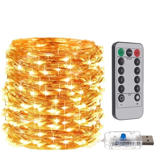 Kalėdinės USB lemputės - laidai 300 LED šiltai balta